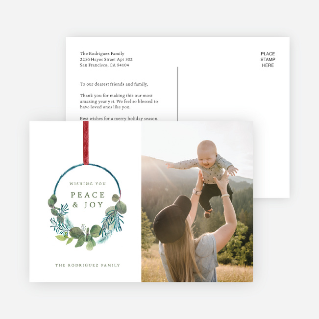 Hanging Wreath Christmas Cards - Black