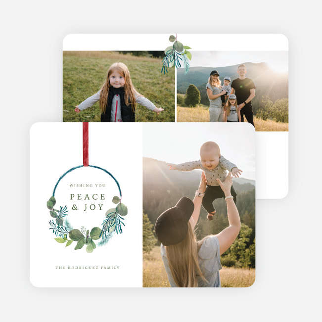 Hanging Wreath Christmas Cards - Black