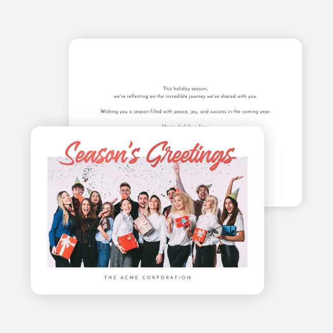 Foil Refined Wishes Corporate Holiday Cards & Corporate Christmas Cards - Red