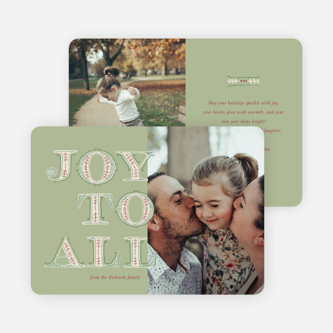 Big Joy Energy Holiday Cards and Invitations - Green