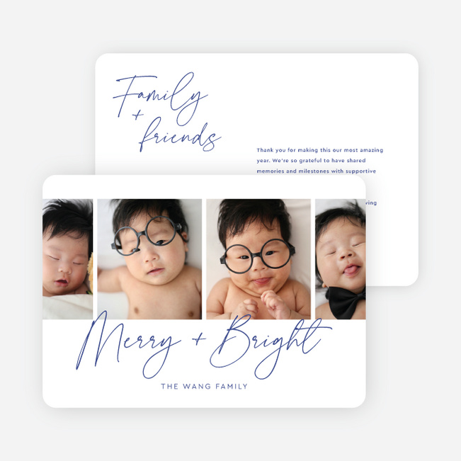 Across the Frame Holiday Cards and Invitations - Blue