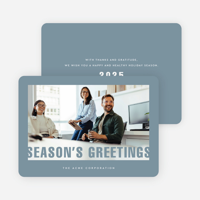 Appreciation In Focus Corporate Holiday Cards & Corporate Christmas Cards - Blue