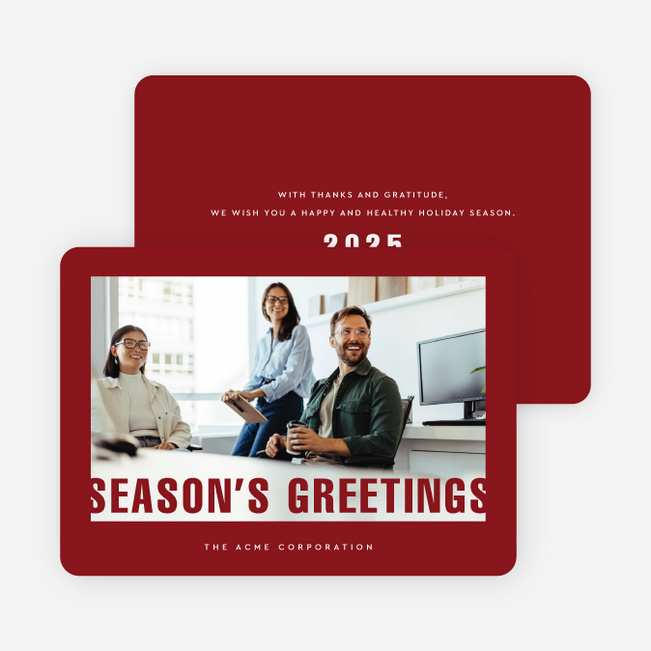 Appreciation In Focus Corporate Holiday Cards & Corporate Christmas Cards - Red