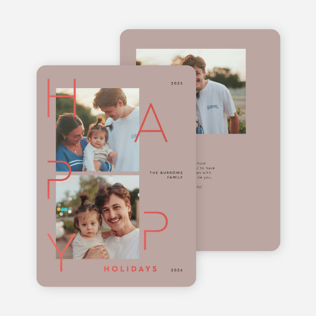 Foil Happy & Bright Holiday Cards and Invitations - Red