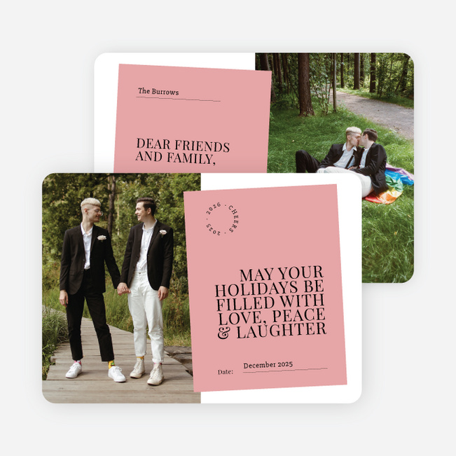 Memorable Memo Holiday Cards and Invitations - Red