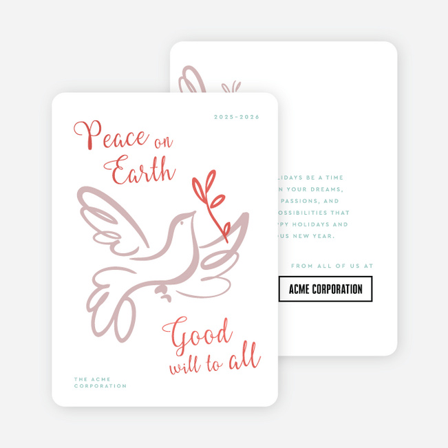 Carried with Care Corporate Holiday Cards & Corporate Christmas Cards - Red