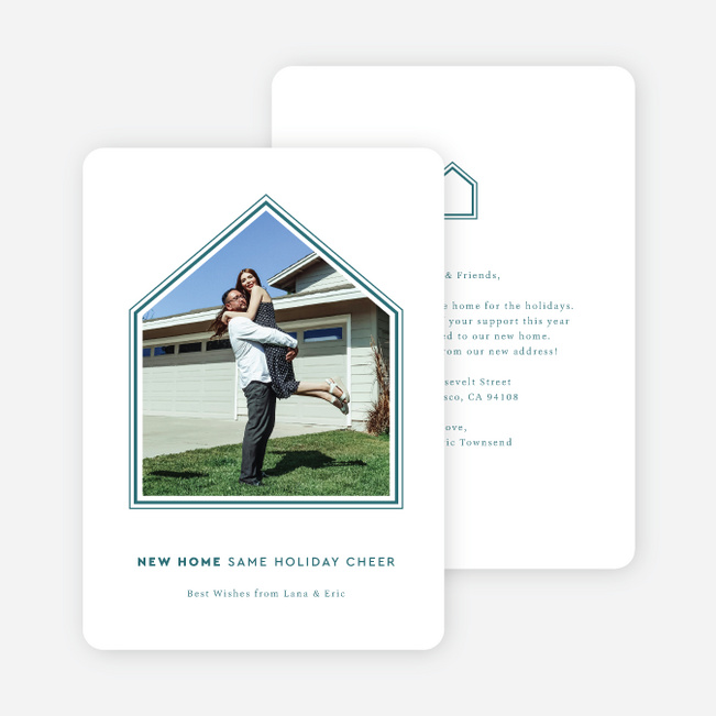 Line by Line Holiday Cards and Invitations - Blue