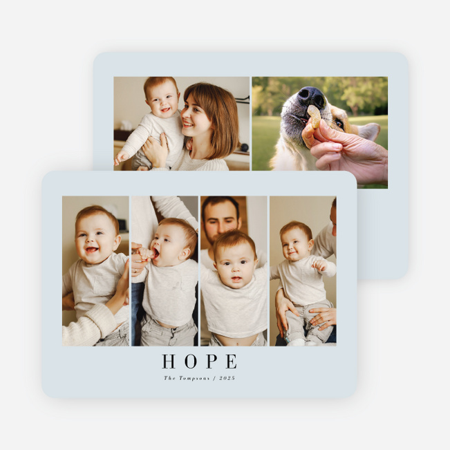 Snap Sequence Holiday Cards and Invitations - Blue