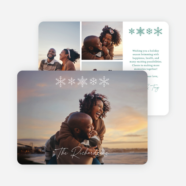 Lightly Hung Holiday Cards and Invitations - Green