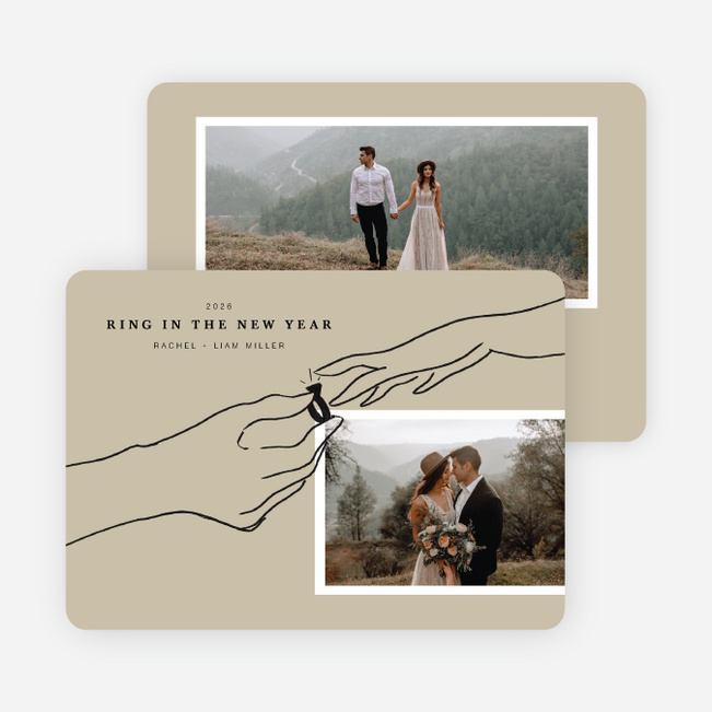 We Said Yes New Year Cards and Invitations - Beige
