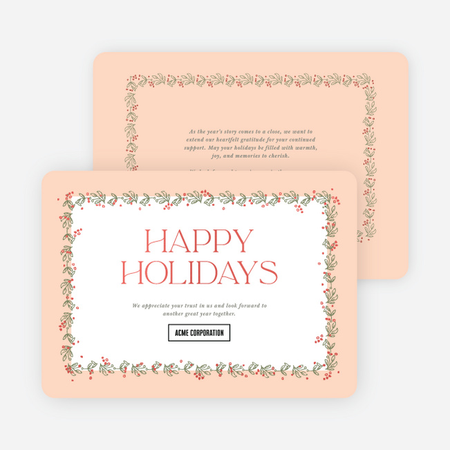 Foil Garland Glow Corporate Holiday Cards & Corporate Christmas Cards - Red