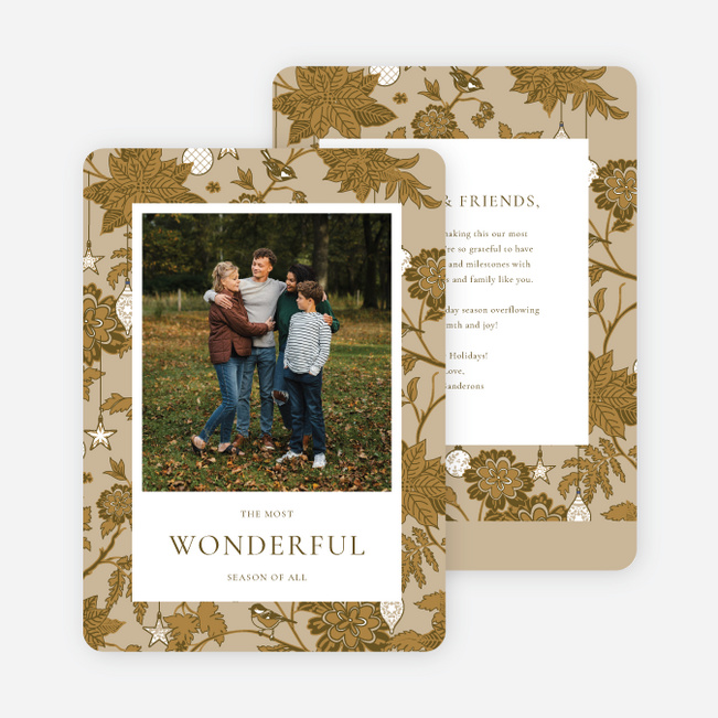 Seasonal Tangle Holiday Cards and Invitations - Yellow