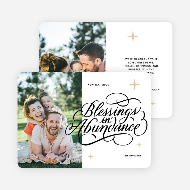 Abundant Blessings Holiday Cards and Invitations - Yellow