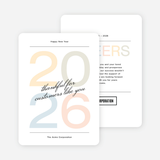 Annual Gratitude Business Holiday Cards & Business Christmas Cards - Multi