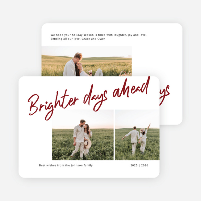 Brighter Days Holiday Cards and Invitations - Red