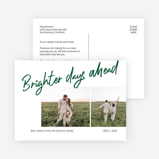 Brighter Days Holiday Cards and Invitations - Green