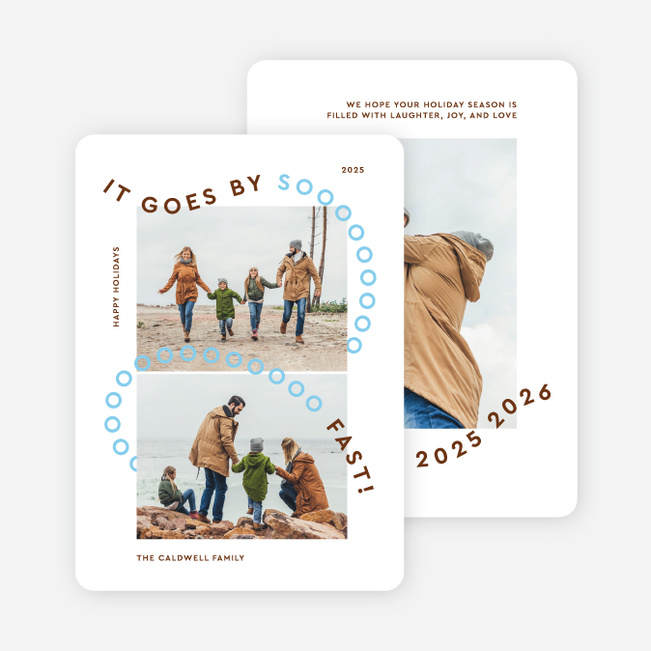 Looping So Fast Holiday Cards and Invitations - Blue