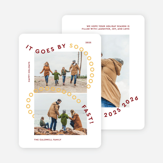 Looping So Fast Holiday Cards and Invitations - Yellow