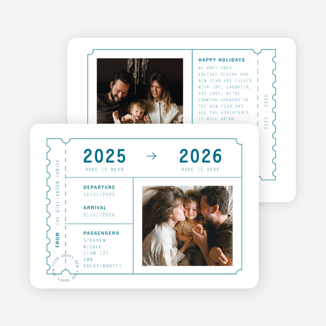 Ready to Depart New Year Cards and Invitations - Blue