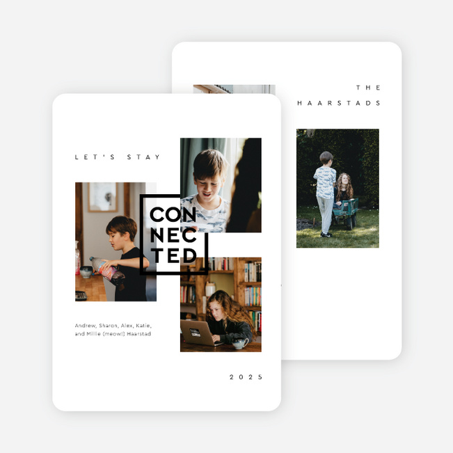 Connected Together Multi Photo Holiday Cards - White