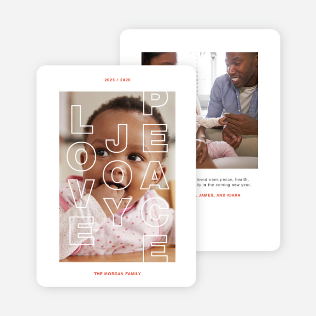 Holiday Vibes Multi Photo Holiday Cards - Red