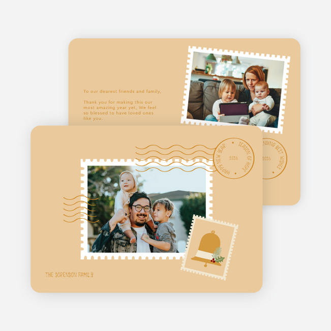 Postmarked Wishes New Year Cards and Invitations - Yellow