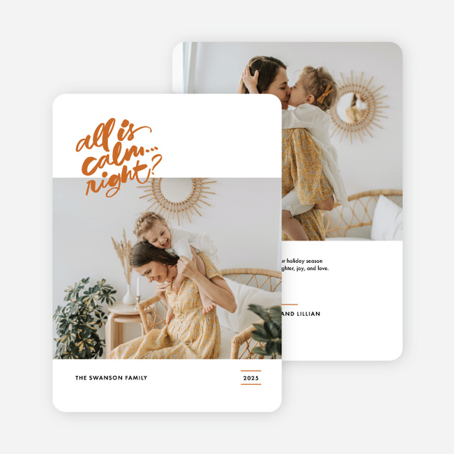 Is It Calm Holiday Cards and Invitations - Orange