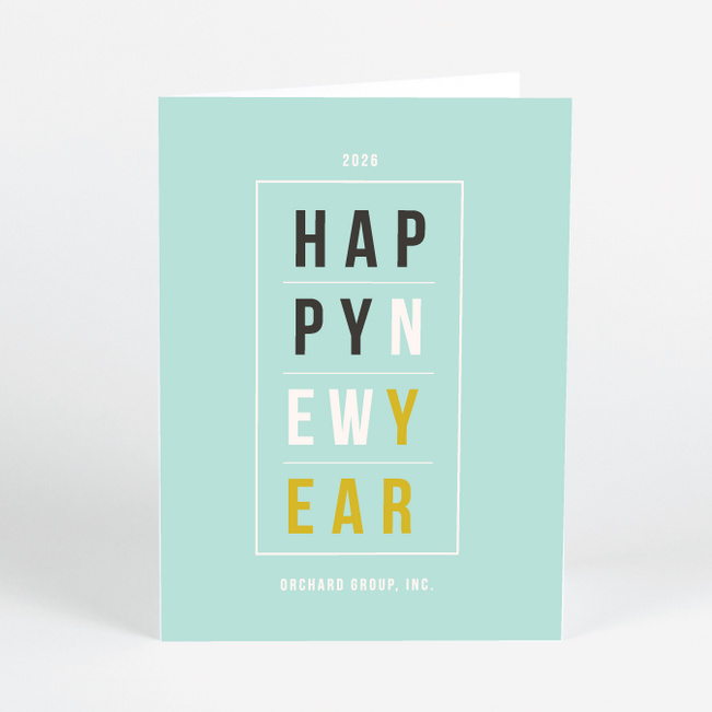 Geometric Modern Triangles New Year Cards - Blue
