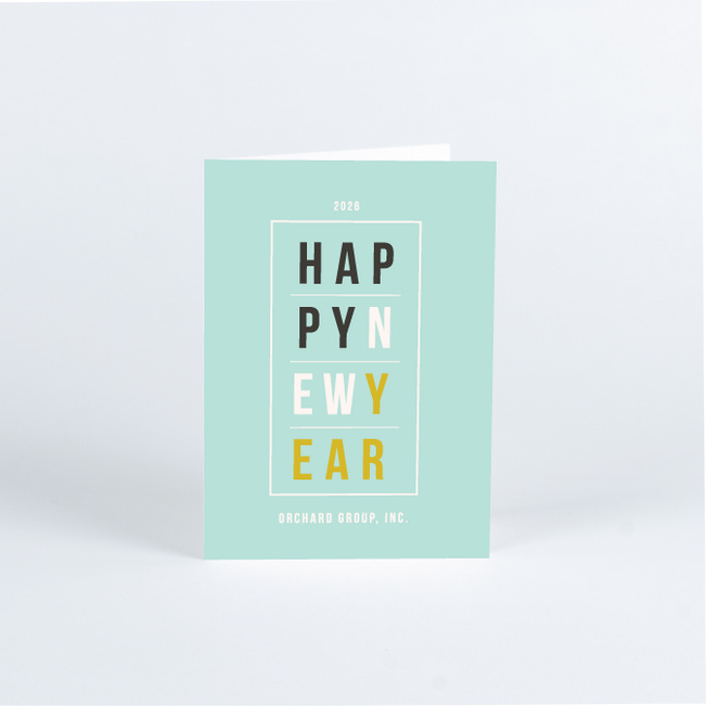 Geometric Modern Triangles New Year Cards - Blue