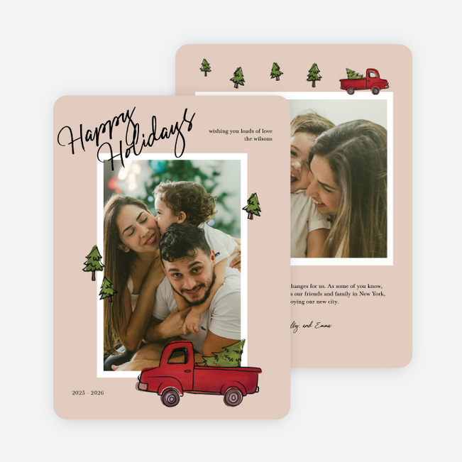 Haulin Cheer Holiday Cards and Invitations - Beige