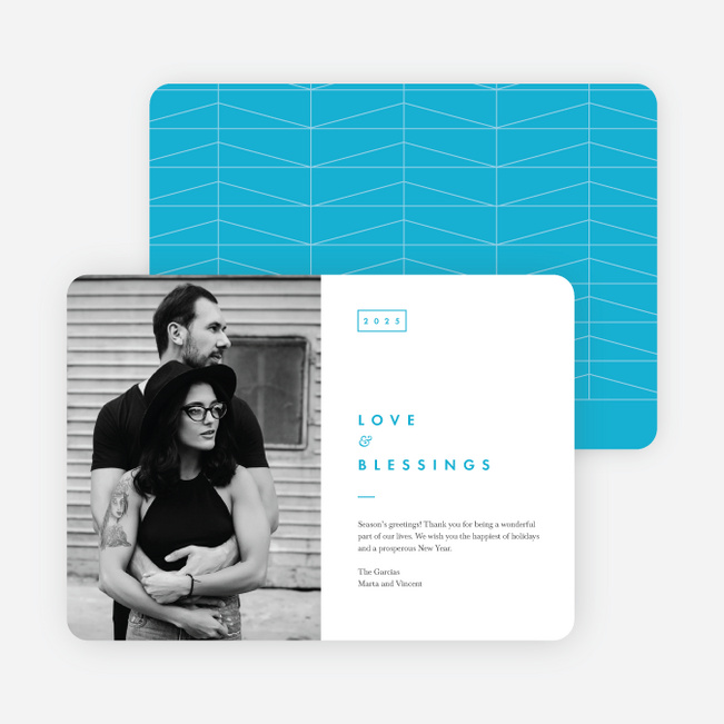 Love Graph Holiday Cards - Blue