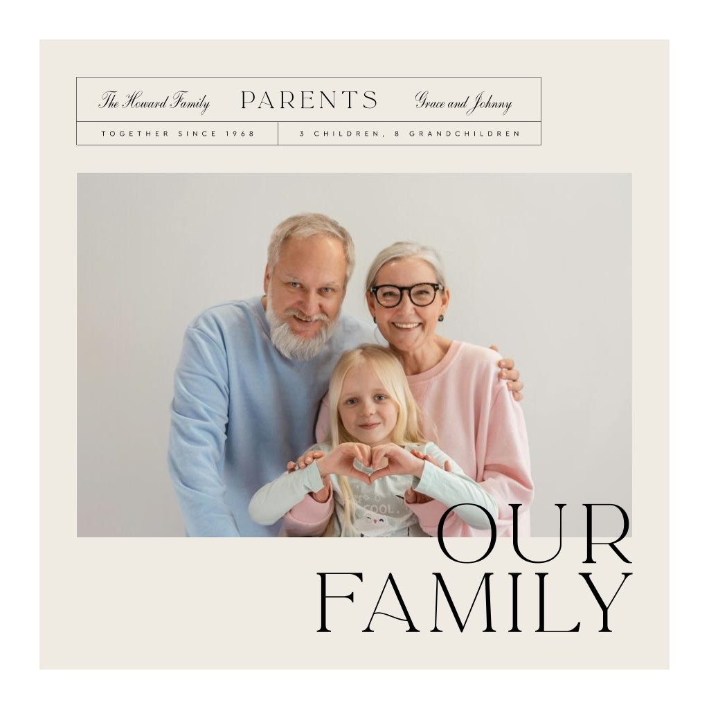 Life’s Chapters Parents 16” x 16” Art Print - White