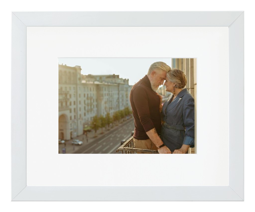 Simply Photo: Parents, 10” x 8” Framed Print with Mat - White