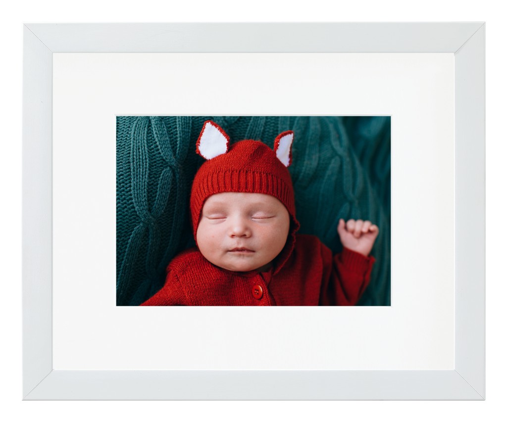 Simply Photo: Baby, 10” x 8” Framed Print with Mat - White