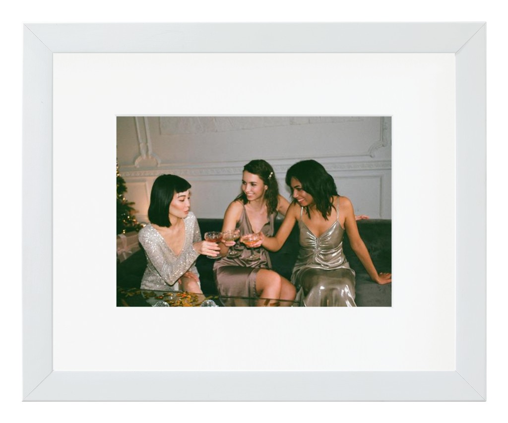 Simply Photo: Friends, 10” x 8” Framed Print with Mat - White