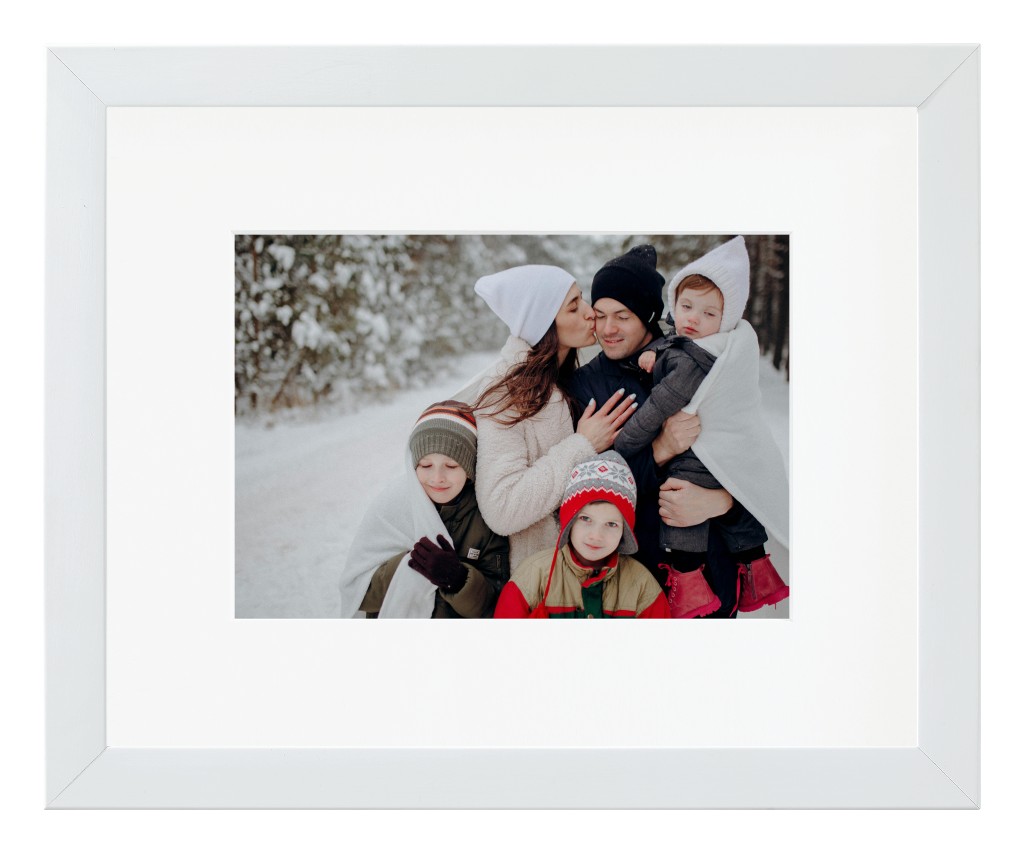 Simply Photo: Family, 10” x 8” Framed Print with Mat - White