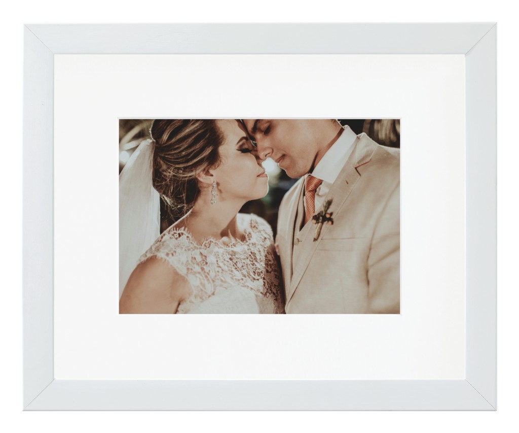 Simply Photo: Wedding, 10” x 8” Framed Print with Mat - White