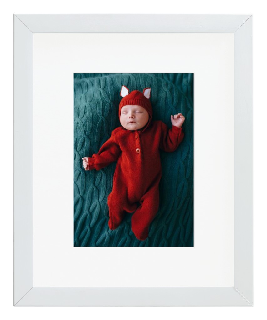 Simply Photo: Baby, 8” x 10” Framed Print with Mat - White