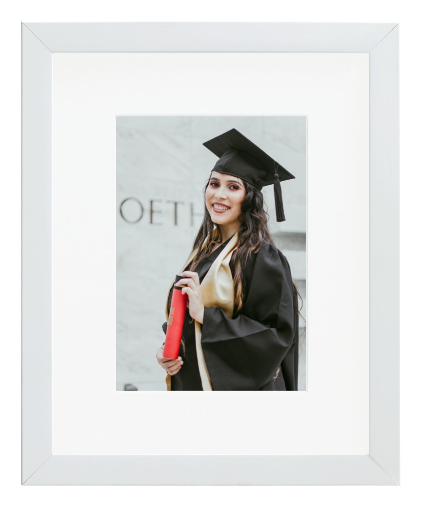 Simply Photo: Graduation, 8” x 10” Framed Print with Mat - White