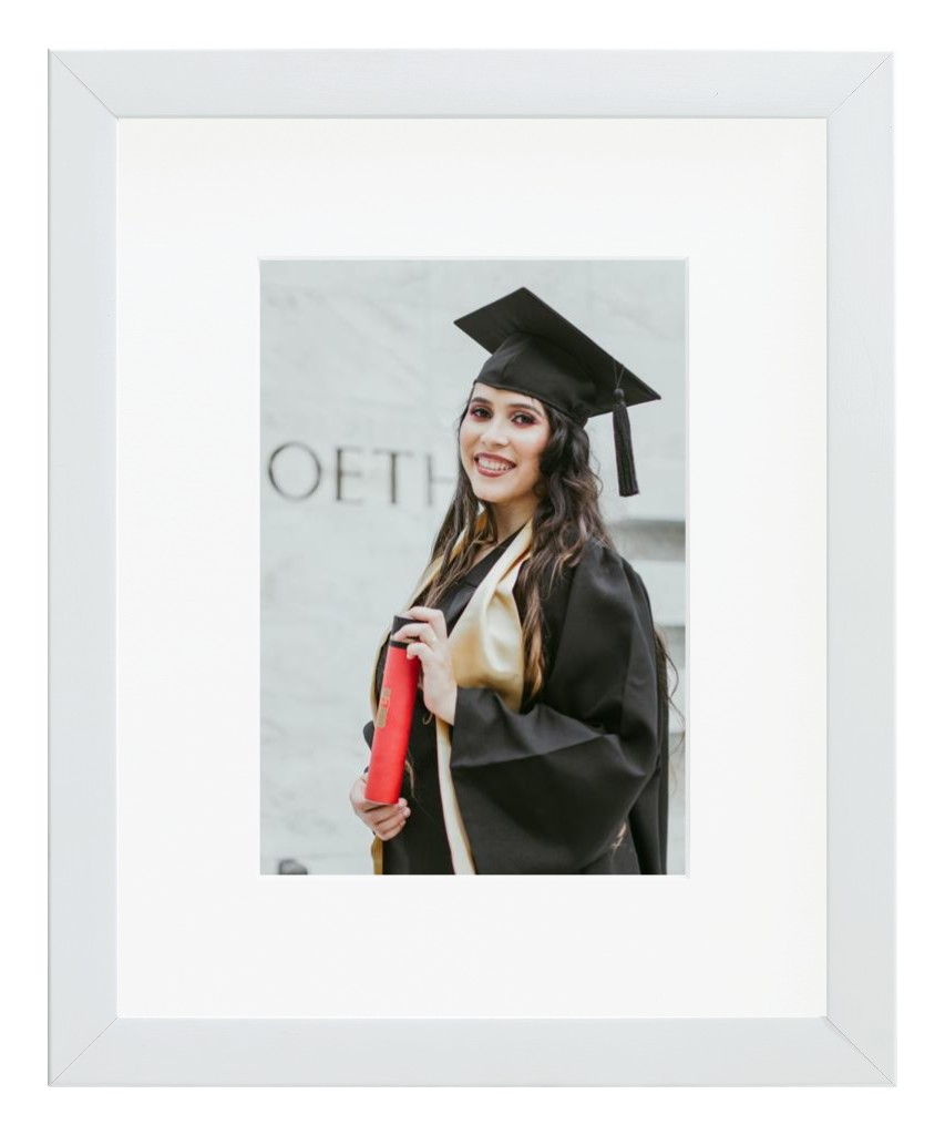 Simply Photo: Graduation, 8” x 10” Framed Print with Mat - White