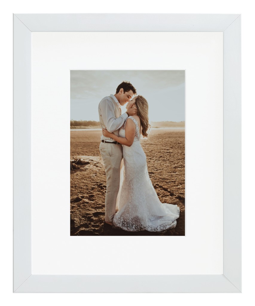 Simply Photo: Wedding, 8” x 10” Framed Print with Mat - White