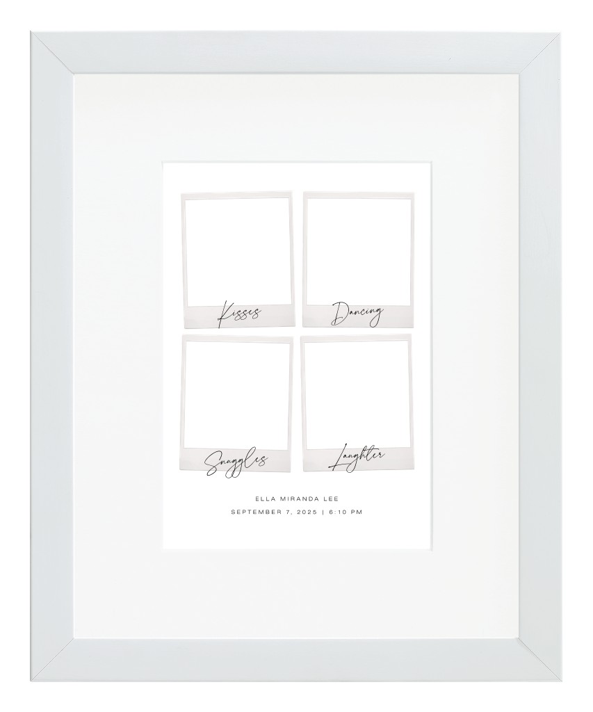 Instant Moments Baby 8” x 10” Framed Print with Mat - White