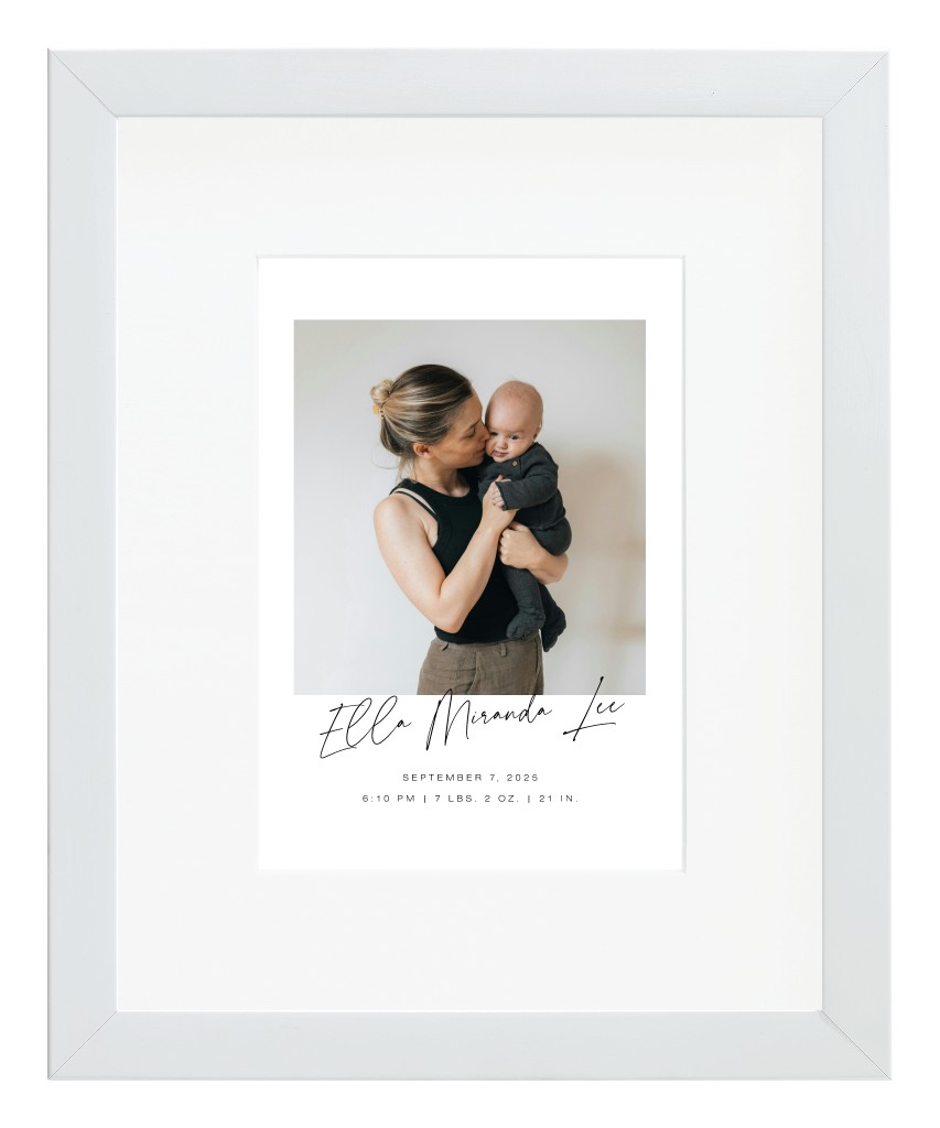 Instant Moments Baby 8” x 10” Framed Print with Mat - White