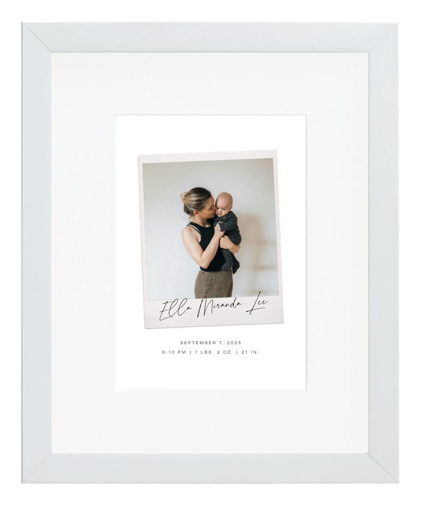 Instant Moments Baby 8” x 10” Framed Print with Mat - White