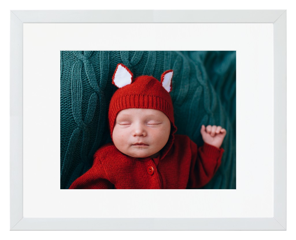 Simply Photo: Baby, 14” x 11” Framed Print with Mat - White