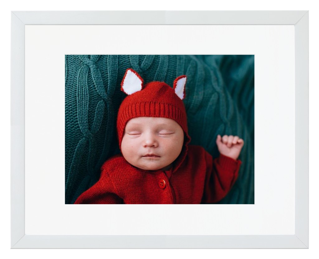 Simply Photo: Baby, 14” x 11” Framed Print with Mat - White