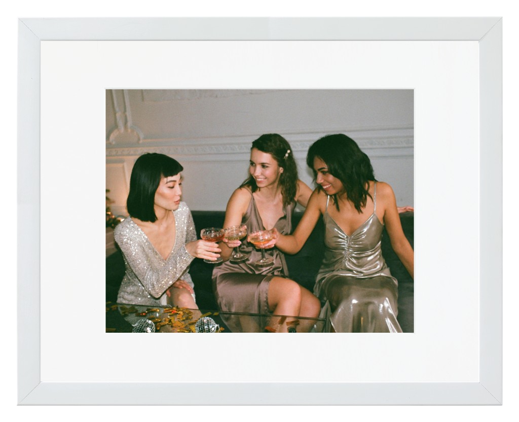 Simply Photo: Friends, 14” x 11” Framed Print with Mat - White