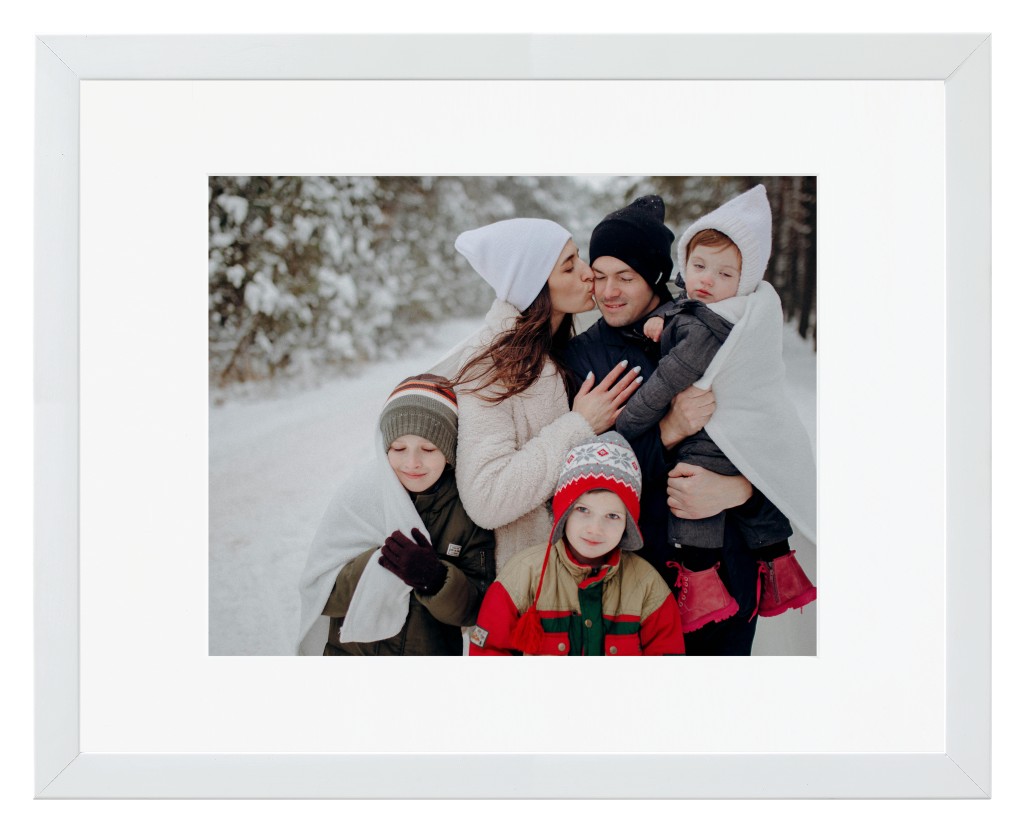 Simply Photo: Family, 14” x 11” Framed Print with Mat - White