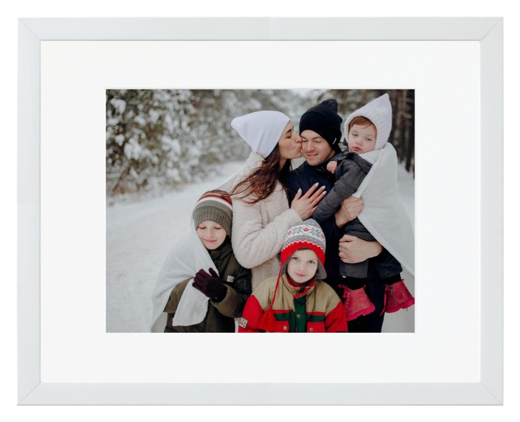 Simply Photo: Family, 14” x 11” Framed Print with Mat - White