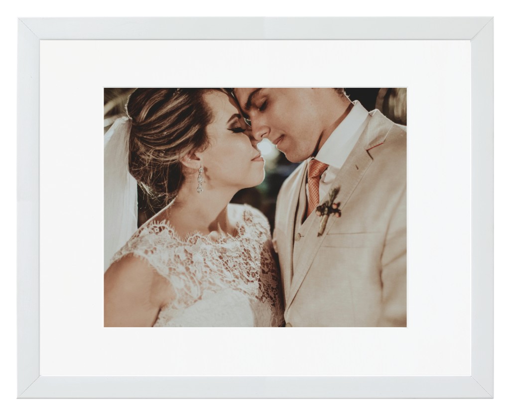 Simply Photo: Wedding, 14” x 11” Framed Print with Mat - White